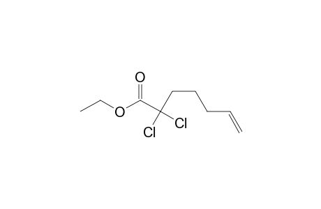 2,2-Dichloro-6-heptenoic acid, ethyl ester